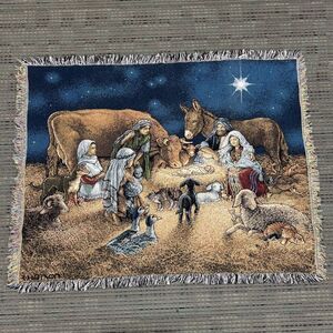 Nativity Tapestry Throw Blanket 48" X 63"